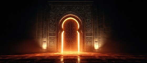 Ancient ornate archway with glowing portal