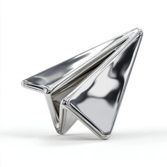 Shiny metallic paper airplane with sleek design