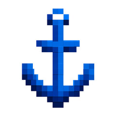 Obraz premium Pixelated anchor illustration on transparent background
