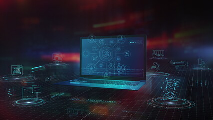 Animated infographics showcasing team effort using modern technology