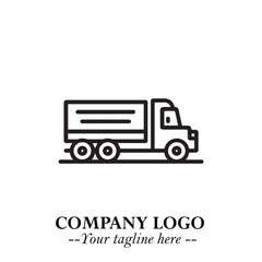 Black and White Transport Logo Illustration in Minimalist Modern Vector Design for Mobility and Travel