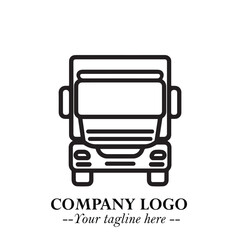 Black and White Transport Logo Illustration in Minimalist Modern Vector Design for Mobility and Travel