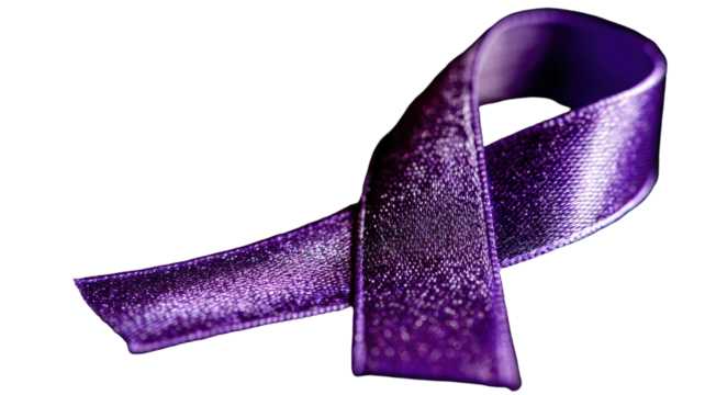 a purple ribbon isolated on white background - Powered by Adobe