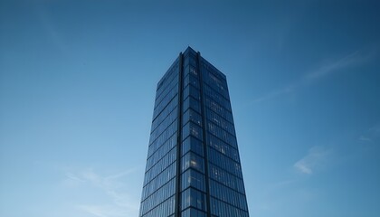 Obraz premium Contemporary high-rise tower Q22 in Warsaw, Poland, minimalist architectural design with glass
