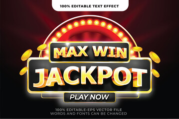 max win jackpot gambling text effect