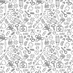 Pandemic Medicines Seamless Pattern