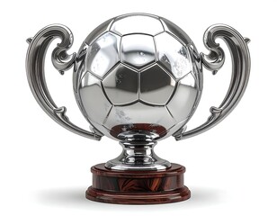 Metallic soccer trophy