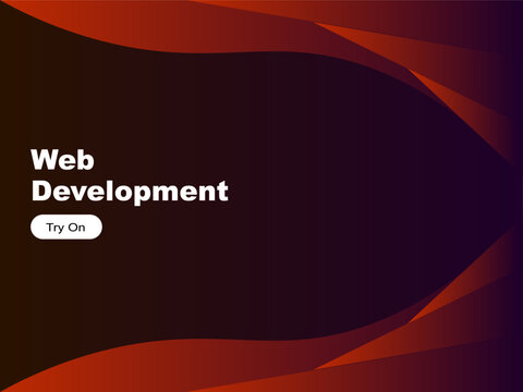 Abstract web development concept with layered orange and purple gradient design.