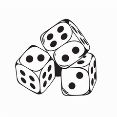 Vector Graphic of Dice for Casino and Game Night Design