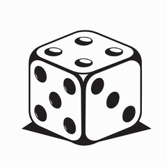 Simple Dice Vector Icon for Game Design and Gaming Illustration