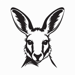 Cute Cartoon Kangaroo Head Vector Illustration Isolated on White Background