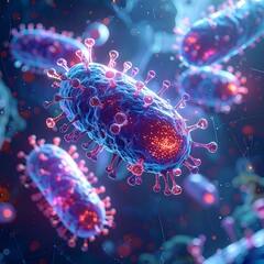 Microscopic virus close-up