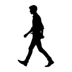 Vector illustration of a silhouette of a man walking