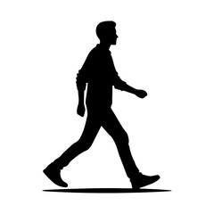 Vector illustration of a silhouette of a man walking