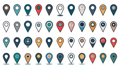 Row after row of assorted colored map pin icons!!!