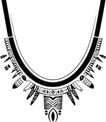 Minimalist smooth line art of African tribal necklace