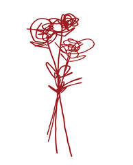 grup of abstract rose flowers outline scribble art illustration  .eps
