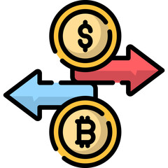 Lineal Color Bitcoin Dollar Exchange Icon