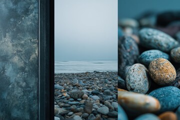 Coastal scene split view