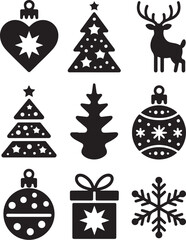 Festive Christmas icons for holiday cheer design