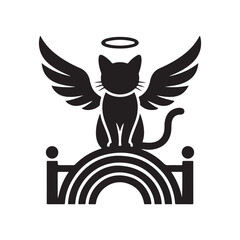 Cat Heaven Tribute Illustration with Wings