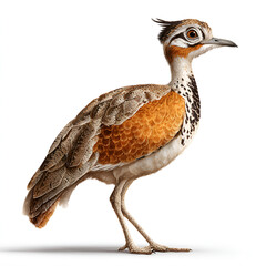 Obraz premium Tropical Bird Standing Side View Realistic Illustration Isolated on Transparent Background