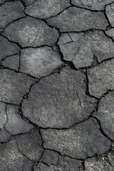 Obraz premium Seamless Dark Gray Cracked Asphalt Texture road street