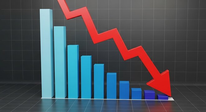 Downward Trend - A Visual Representation of Economic Decline.