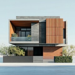 Modern House Elevation Design with Clean Lines