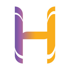 Modern gradient letter h logo design with purple to orange color transition style