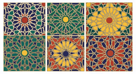 Vibrant Geometric Patterns in Islamic Art Design