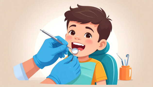 Child Undergoing Dental Checkup at the Dentist - Powered by Adobe