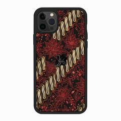 Smart Phone Case with Traditional Indonesian Batik Parang and Floral Pattern