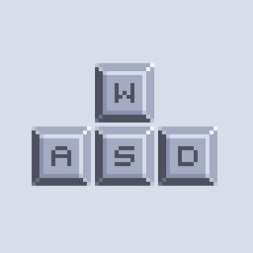 wasd keyboard keys in pixel art