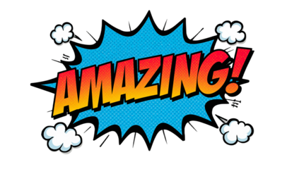 Astonishing! A vibrant pop art style illustration with a comic book explosion effect, perfect for expressing excitement and wonder