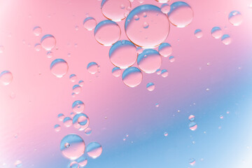 Abstract Pink and Blue Gradient Fluid with Bubbles