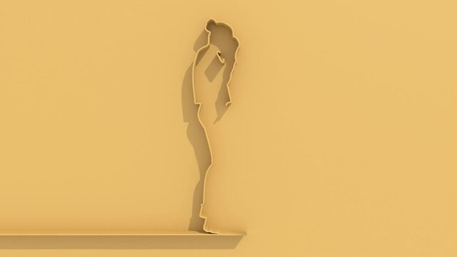 Abused young woman trying to hide and defend herself. Stop violence against women. Family scandal, crisis, domestic violence and abuse. Frightened woman being harassed and bullied by her partner.