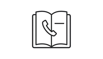 Open book with phone icon