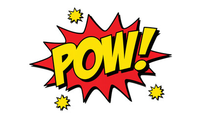 Comic Book Style 'POW!' Sound Effect Graphic with Starbursts