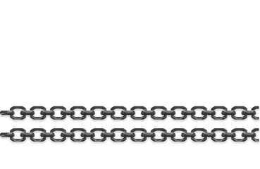 Obraz premium Realistic metal chain links reflecting light and surface with dark backdrop for strong industrial or security concepts isolated on transparent background