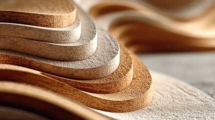 Layered plywood sheets workshop conceptual image natural environment close-up artistry in woodwork