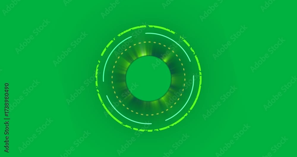 Canvas Prints animation of glowing green circles over transparent background