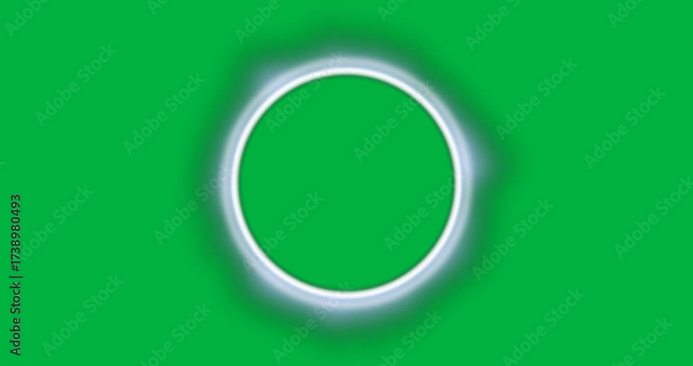 Wall mural animation of glowing white circle over transparent background