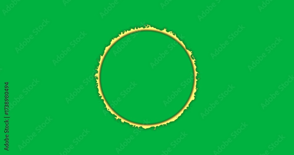 Wall mural animation of glowing yellow circle over transparent background