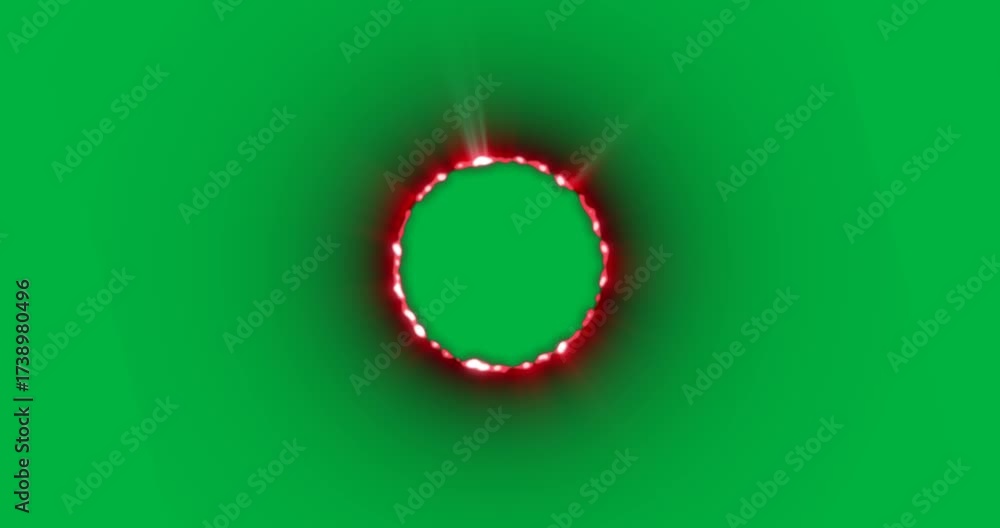 Wall mural animation of glowing red circle over transparent background