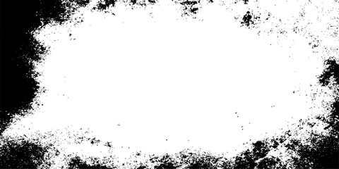 Abstract grunge frame with ink splashes and splatter for a vintage design border illustration texture pattern