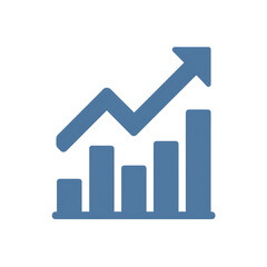  Business Growth Icon, Clean Minimal Design Of An Upward Arrow Combined With A Stacked Bar Chart, Crafted With Geometric Vector Lines, Scalable And Bold. Monochrome Corporate 