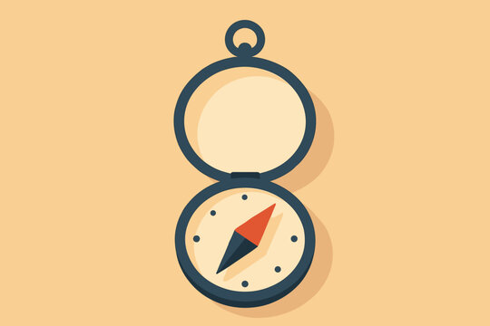 Lid design geometric minimalist pointer style inside flat showing vector compass illustration