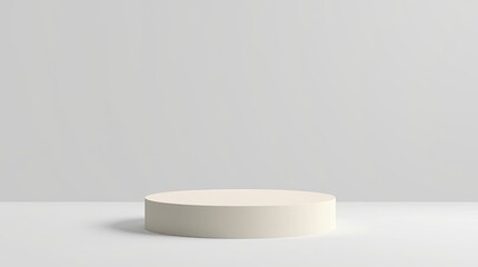 3D Minimalist Round Product Podium in White and Grey Tones for Display Mockup