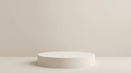 3D Minimalist Round Product Podium in White and Grey Tones for Display Mockup